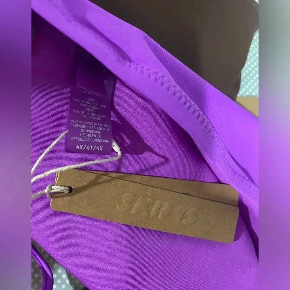 SKIMS Swim DIPPED TIE BOTTOM Violet Purple Size 4X. New with Tags